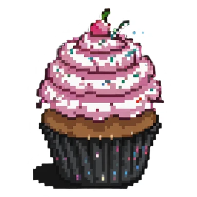 cupcake with pink icing and sprinkles sticker