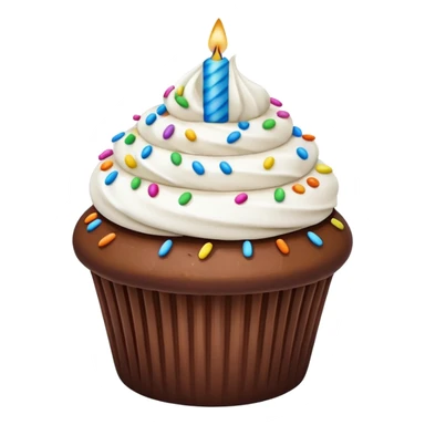  birthday Cupcake with white icing sticker