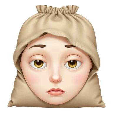 Tired face with bags under eyes sticker