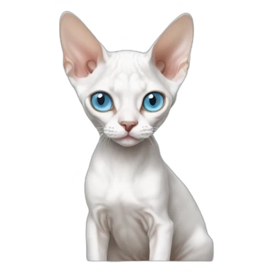 Slim white devon rex with light blue eyes working notebook sticker