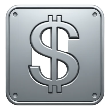 gray dollar sign SYMBOL in square, like icon sticker