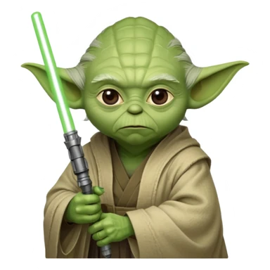 star wars master yoda with green lightsaber sticker