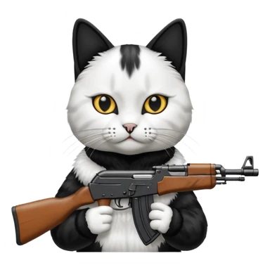 cat wearing ak47 sticker