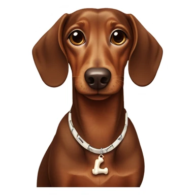 Brown Dachshund with Bone Collar that says “Emma” sticker