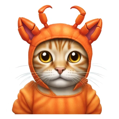 Cat wearing a crab costume  sticker