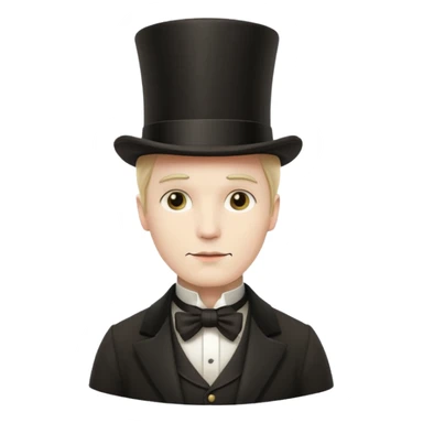 Victorian gentleman with a top hat, standing sticker