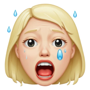 make a super sad face that its crying so hard that his mouth is super wide sticker