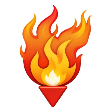 A map location pin marker on fire with flames coming out the top sticker