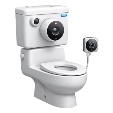 skibidi toilet character, anthropomorphic toilet with camera head sticker