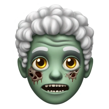 a zombie boy with curly hair  sticker