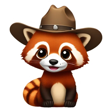 Red panda in a cowboy hat sticker
