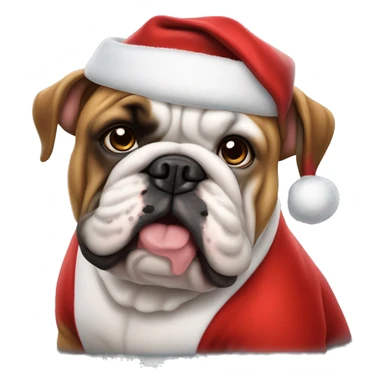 ￼ a bulldog wearing a Santa suit sticker