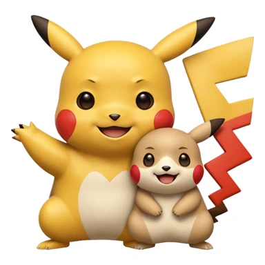 Pickachu with Kung fu panda po as friend  sticker