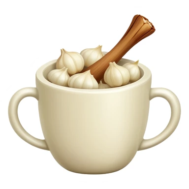 individual peeled garlic clove in a cup sticker