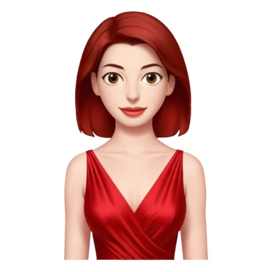 Anne Hathaway in red dress, hot sticker