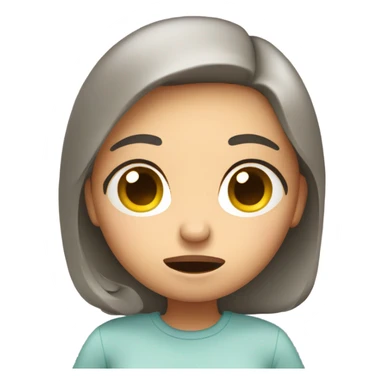 Girl with stomachache  sticker