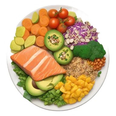 a large plate of healthy food sticker