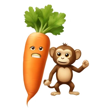 Carrot in love with a monkey sticker