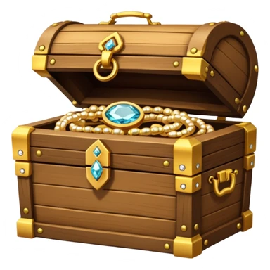 treasure chest with jewelery, rings and necklace in it sticker