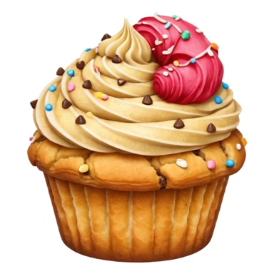 Cookie dough croissant cupcake sticker