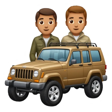 man with jeep cherokee for a leg sticker