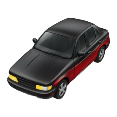 create car with black and red color in night with yellow and dark shades with fog sticker