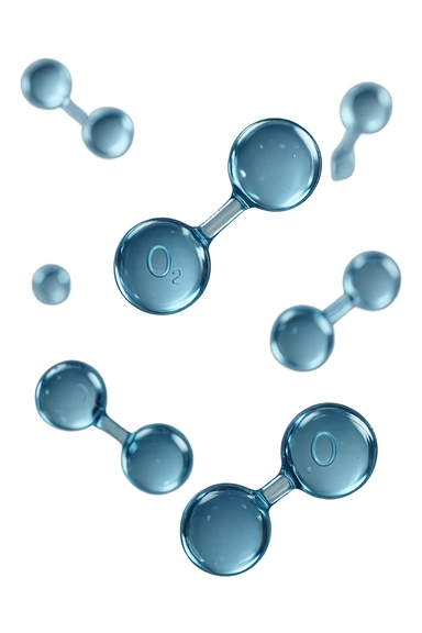 molecole di ossigeno che volano realisticheù sticker