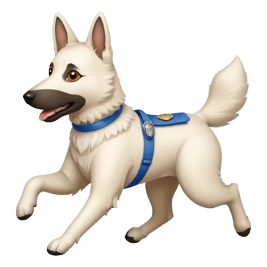 White belgian Shepard Fleeing from police car sticker