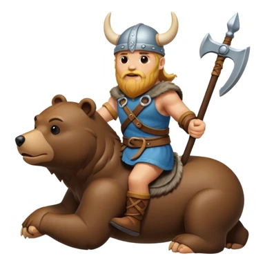 Viking riding bear sticker