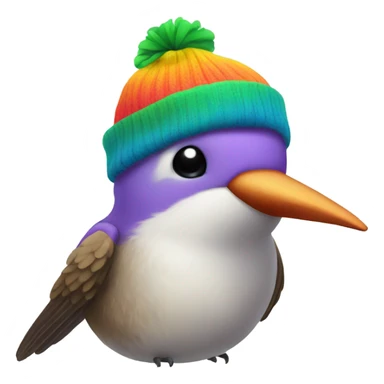 Humming bird wearing a beanie  sticker