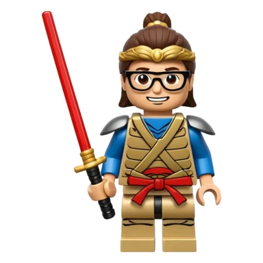lego Samurai with glasses, Warrior in samurai armor, with katana sticker