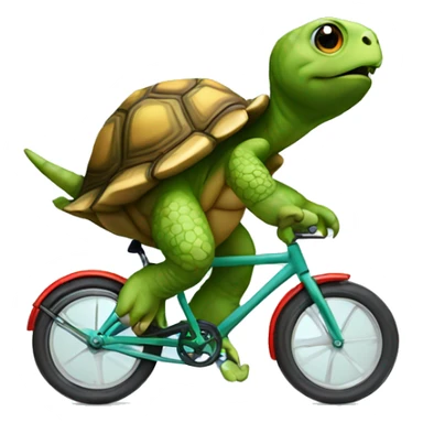 A tortoise riding a bike sticker