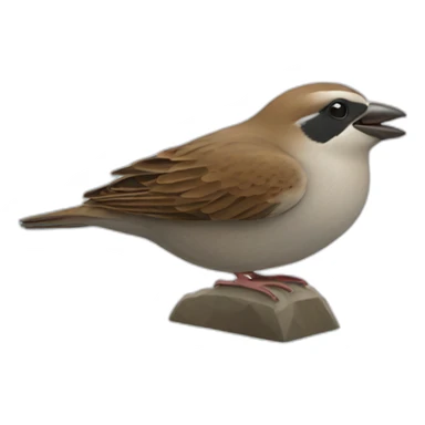 Sparrow on sea lion sticker