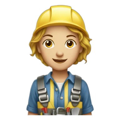 expert standing handyman girl sticker