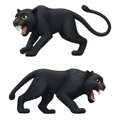 winged black leopard roaring sticker
