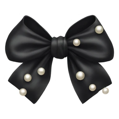 black silk bow with pearls sticker
