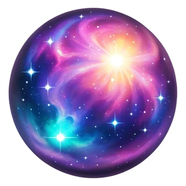 Sparkly Nebula galaxy orb sticker