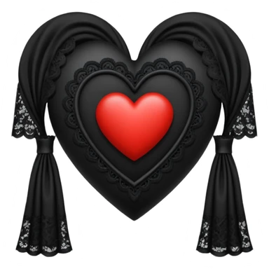 goth themed heart with a black lace curtain sticker