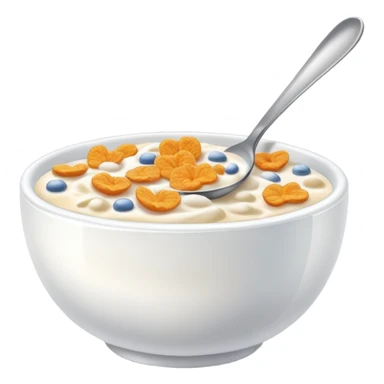 bowl of cereal with milk and spoon sticker