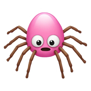 a pink spider poop emoji sticker