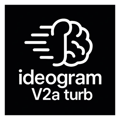 recreate this logo with text of "ideogram V2a turb", MAKE IT FIT IN SQAURE  sticker