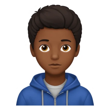 teen black boy with medium 4B hair and dark brown eyes  sticker