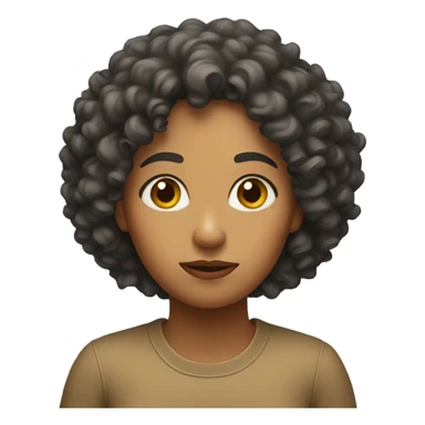 Skeptical curly haired woman sticker