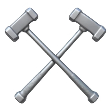 two hammers crossed over each other and a ticekt behind both of them. it has to be the simplest possible sticker