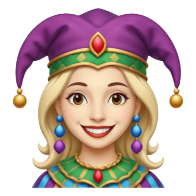 Jester female, black and white sticker