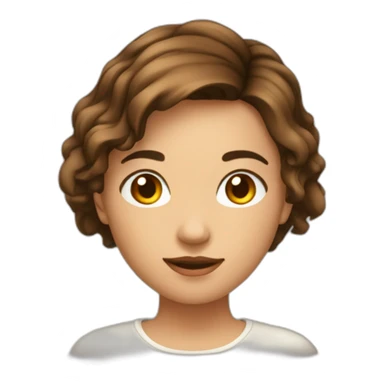 fille cheveux court brun sticker