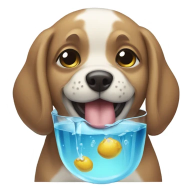 Perro bebiendo agua  sticker