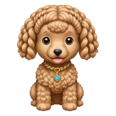 Miniature poodle with braids on its head sticker