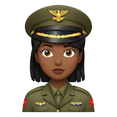 female soldier blac hair style sticker