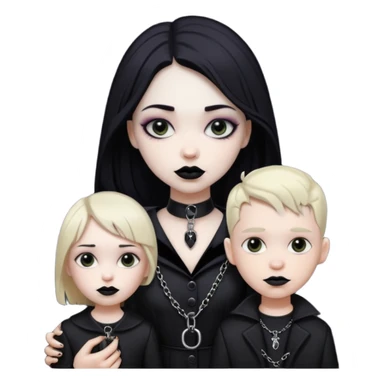 Fille Gothique qui tien un garçon en laisse sticker